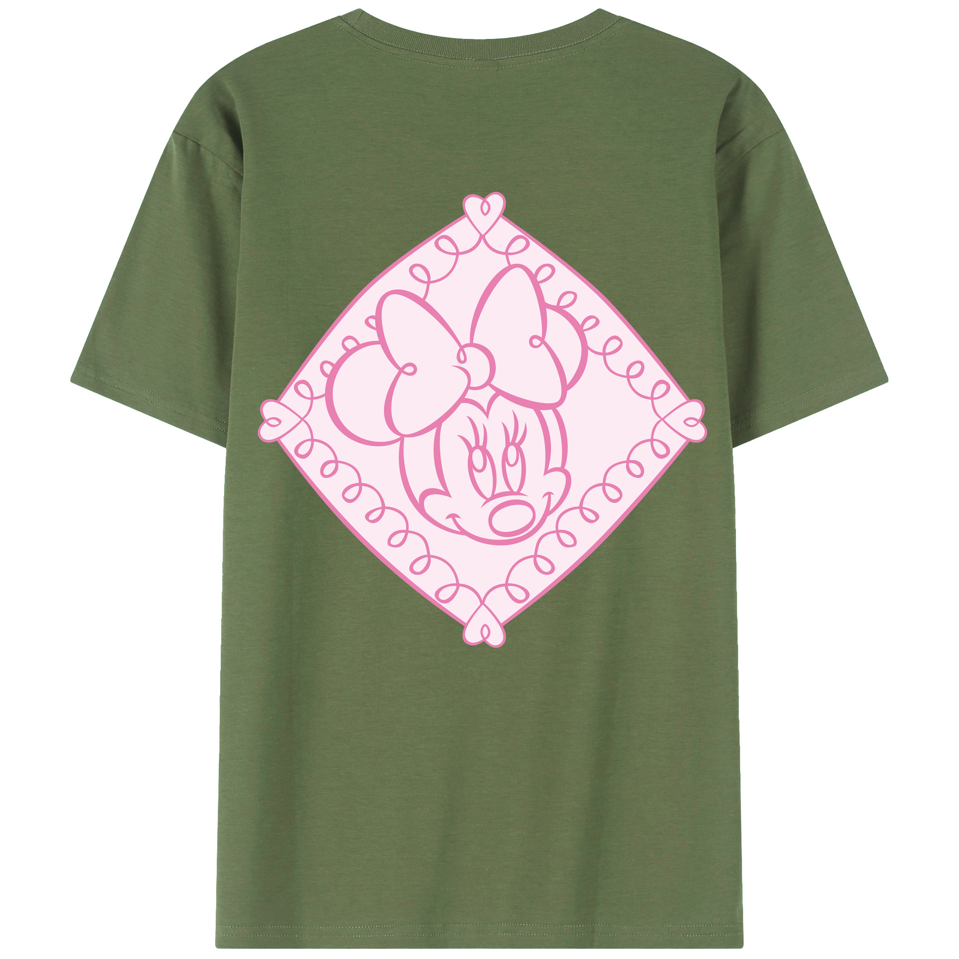 ミッキーマウス Mickey Mouse 綿100％ メンズ半袖Tシャツ（バックプリント） 通気性